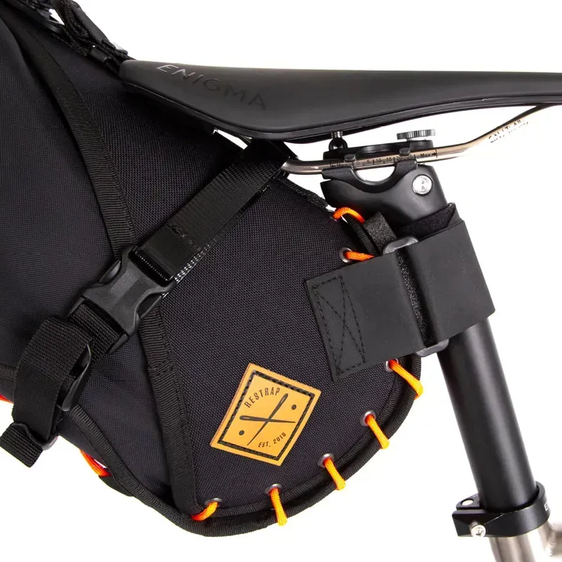 Restrap 8L Saddle Bag in Black/Orange-2