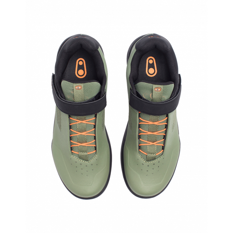 Crank Brothers Stamp Speed Lace MTB Shoes in Green/Black/Orange-3