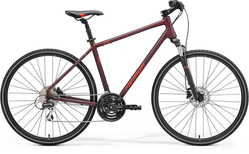 Merida Crossway 20D Hybrid Bike in Red Large