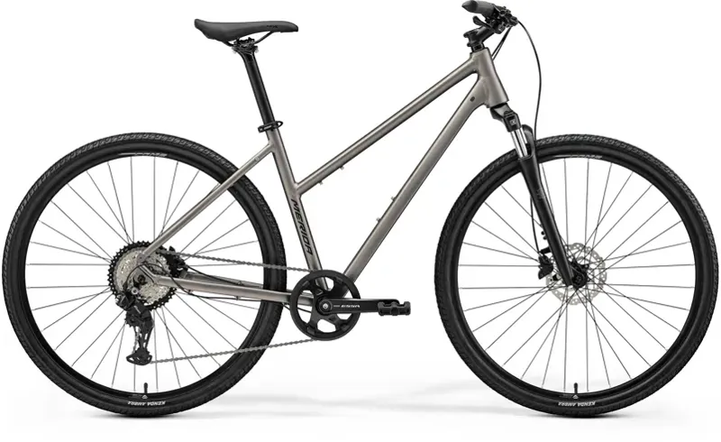 Merida Crossway 20 Women's Hybrid Bike in Silk Warm Slate Grey/Black