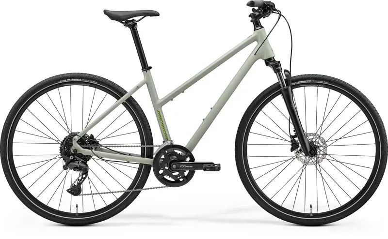 Merida Crossway 300 Women's Hybrid Bike In Matt Early Moss Grey/Green