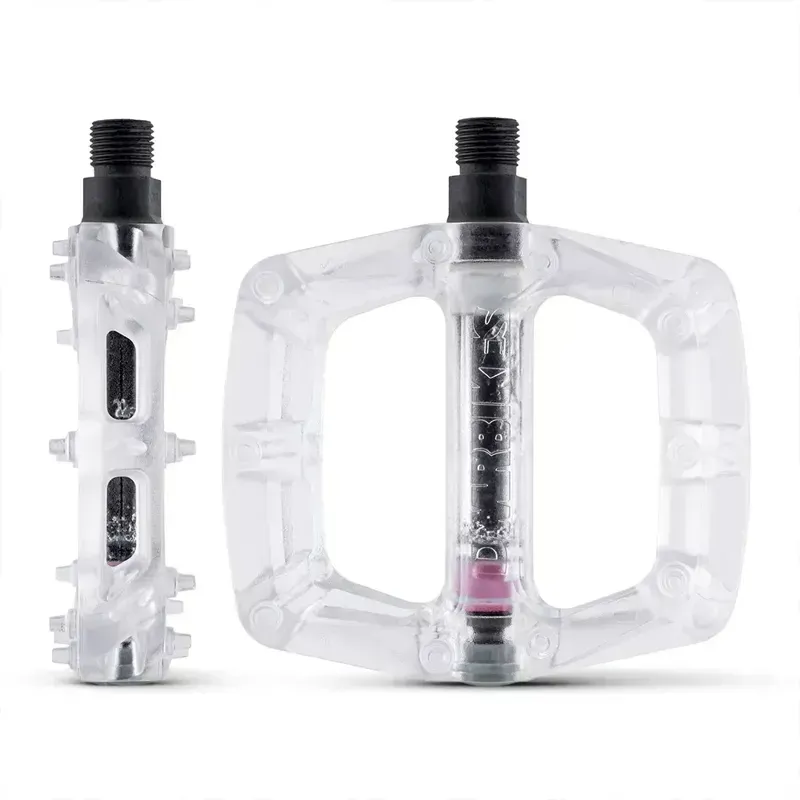 DMR V6 Cro-Mo Axle Plastic Pedals in Clear Glacier