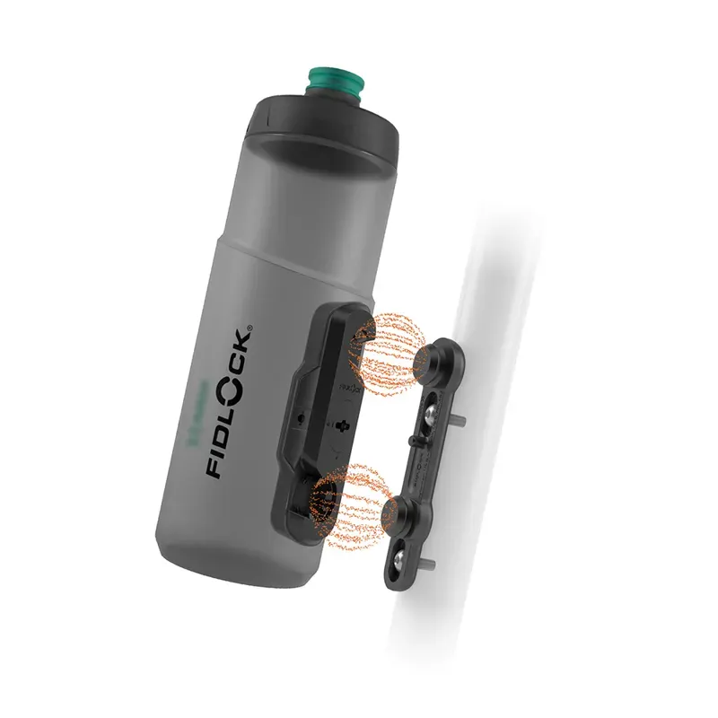 Fidlock TWIST Anti-Bac Bottle 600 + Bike Base 600ml in Trans Black/Green