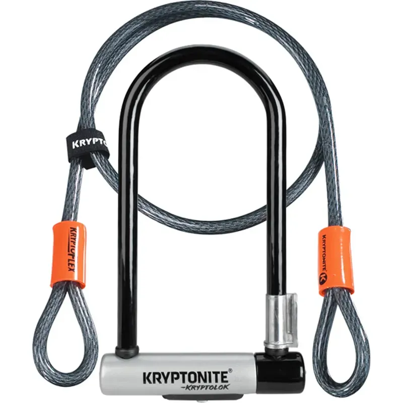 Kryptonite Kryptolok Standard U-Lock w/ 4 foot Kryptoflex Cable
