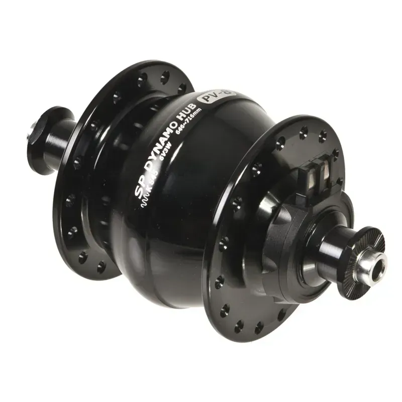 SP Dynamo PV8 100mm 32-hole Rim Brake Dyno Hub in Black