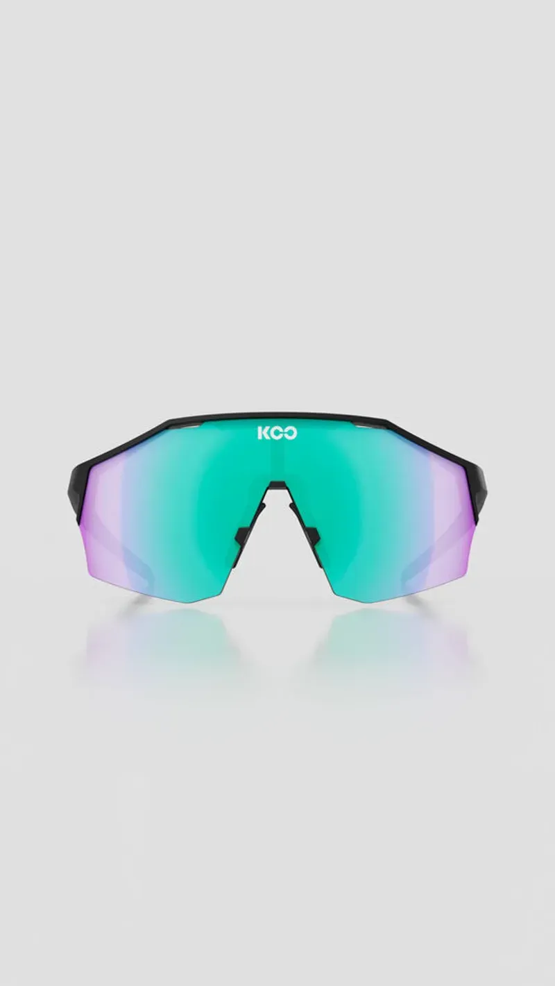 Koo Alibi Sunglasses in Black Matt/Photochromic Green Mirror-1