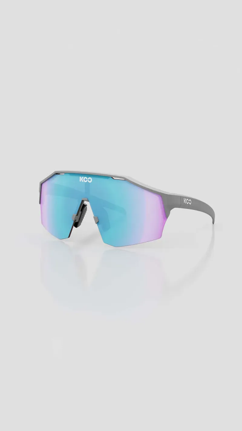 Koo Alibi Sunglasses in Grey Matt/Turquoise Mirror-1