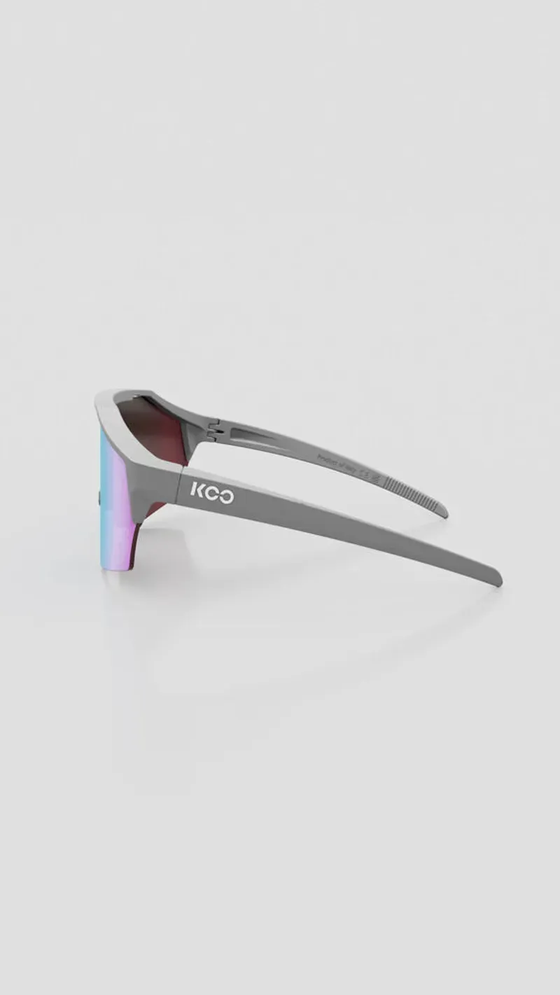 Koo Alibi Sunglasses in Grey Matt/Turquoise Mirror-2