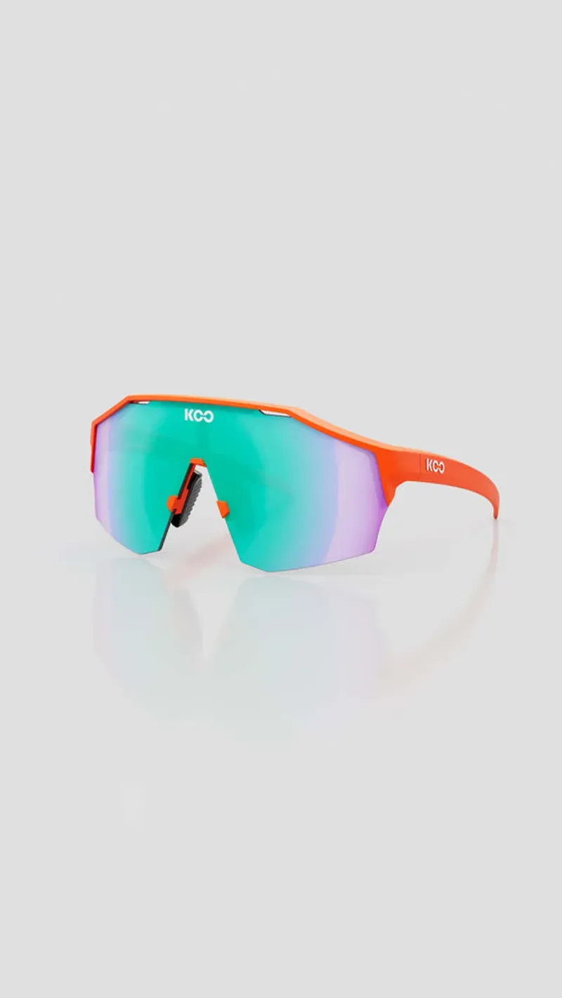 Koo Alibi Sunglasses in Orange Matt/Green Mirror