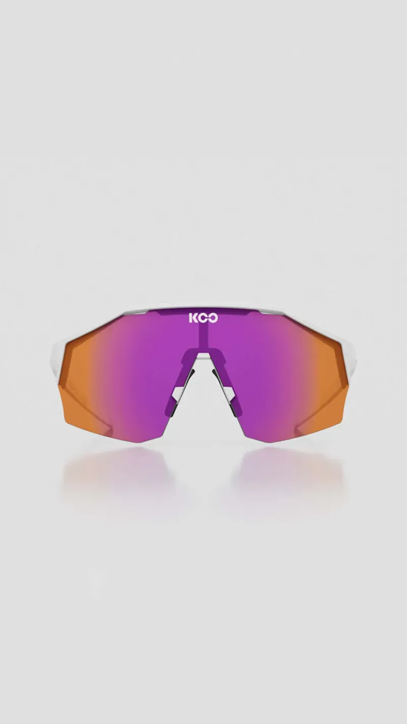 Koo Alibi Sunglasses in White Matt/Photochromic Fuchsia Mirror-1