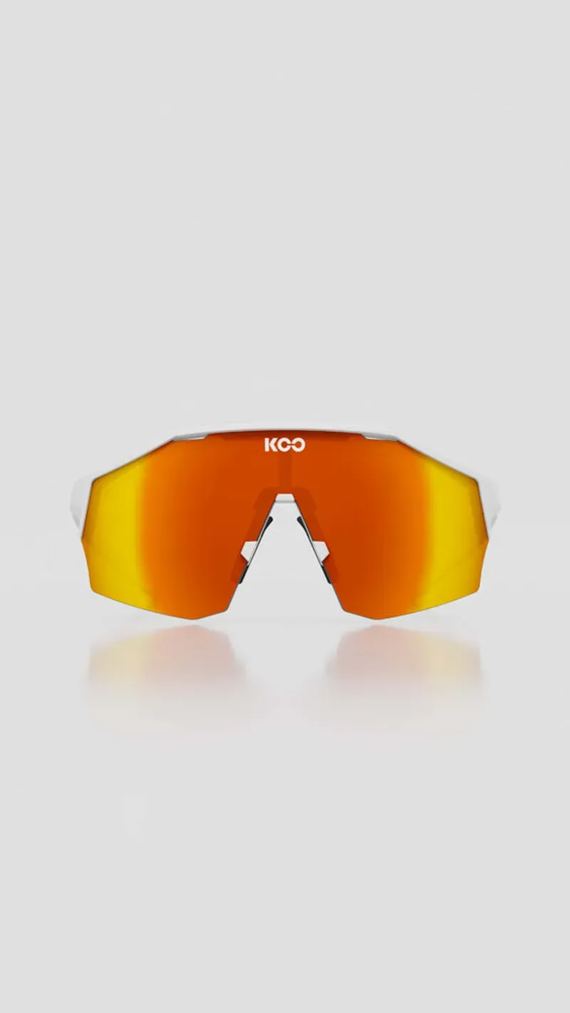 Koo Alibi Sunglasses in White Matt/Red Mirror-1