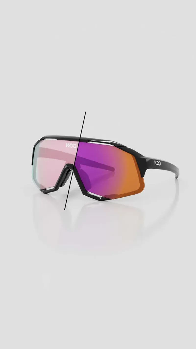 Koo Demos Sunglasses in Black/Photochromic Fuchsia Mirror