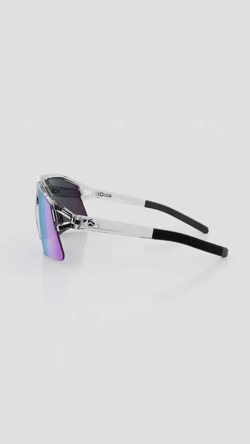 Koo Hype Sunglasses in Crystal/Turquoise Mirror-2