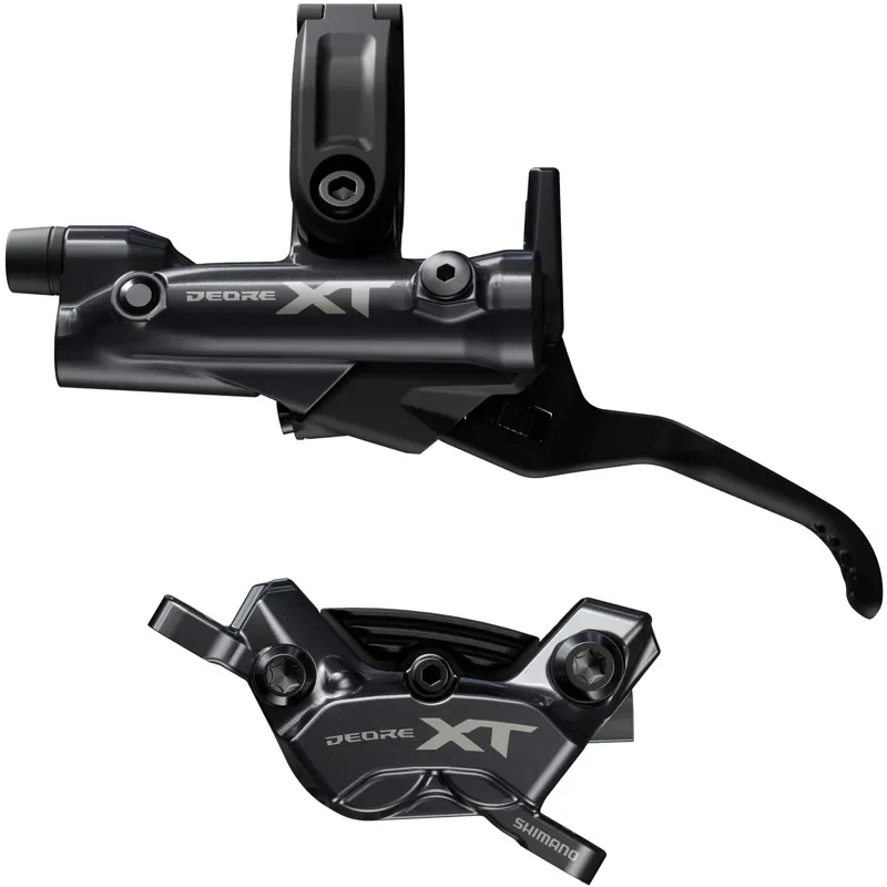 Shimano  XT M8220 4pot Bled Brake Lever/Post Mount Caliper Rear/Left In Black