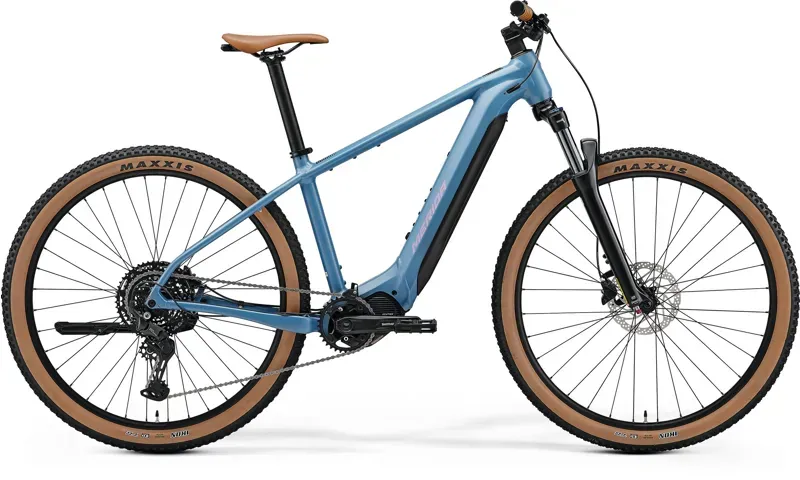 Merida eBig Nine 400 Electric Mountain Bike in Silk Dove Blue/Blue