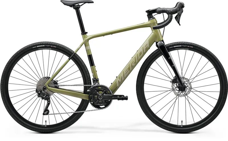 Merida eSilex 400 Electric Gravel Bike in Low Key Green/Brown