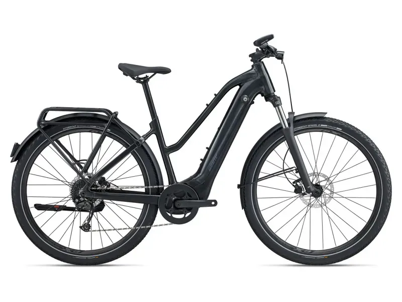 Giant Explore E+ 2 Low Step Electric Hybrid Bike In Gloss Gunmetal Black