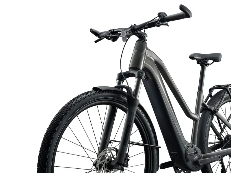 Giant Explore E+ 4 Low Step Electric Hybrid Bike in Stealth Chrome-5