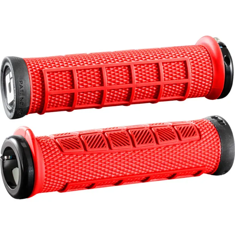 Odi Elite Pro Mountain Bike 130mm Lock On Grips in Red