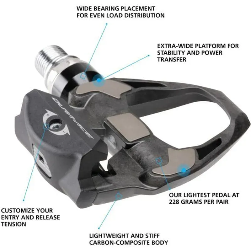 Shimano PD-R9100 Dura-Ace SPD SL Road pedals in Carbon/Black-1