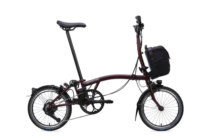 Brompton Electric C Line 4 Speed 2026 Folding Bike in Red Plum