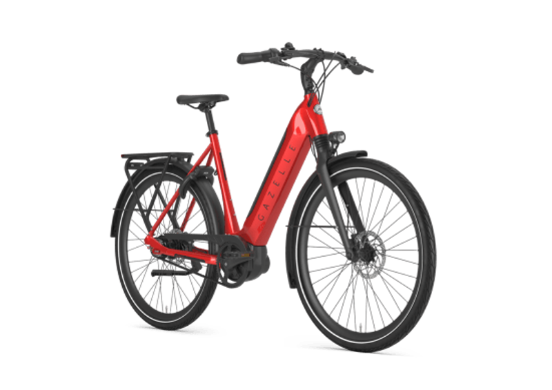 Gazelle Ultimate C8+ HMB 500Wh 2025 Step Through Electric Hybrid Bike in Red-1