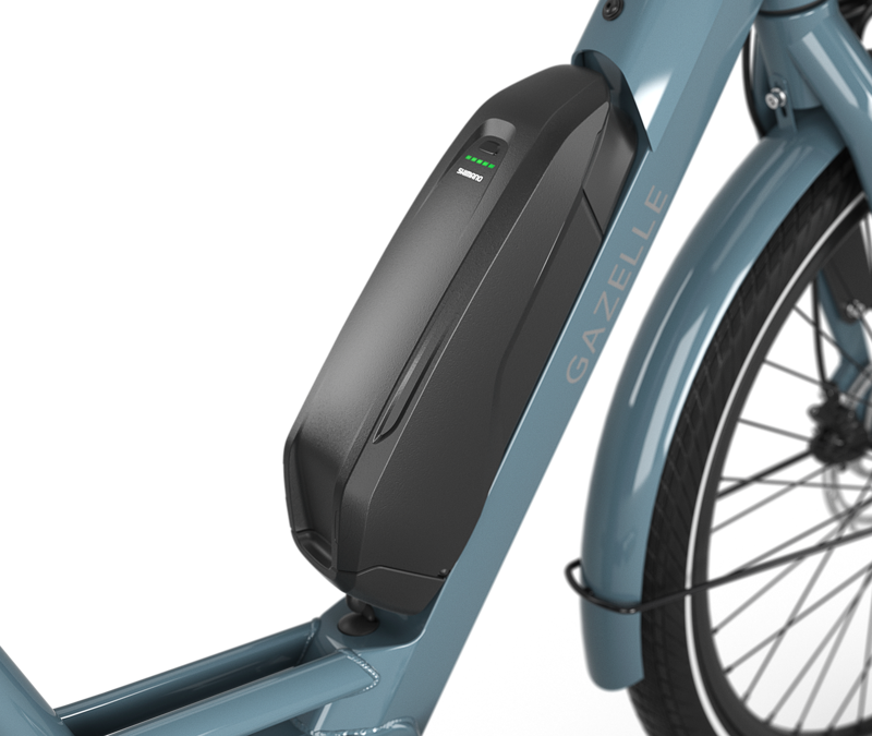 Gazelle Bloom C7 HMS 2025 418Wh Low-Step Electric Hybrid Bike in Mallard Blue-2