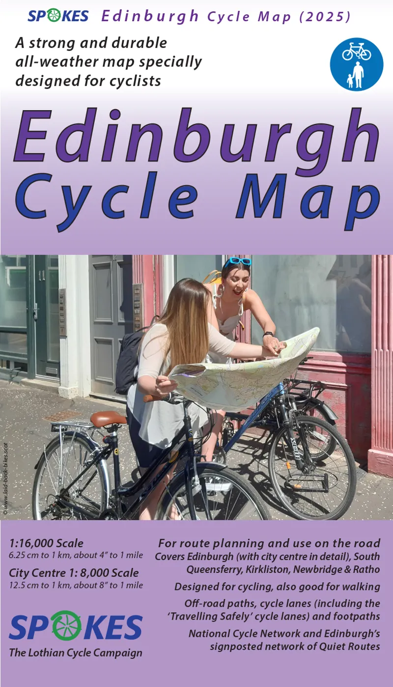 Spokes Cyclists' Map of Edinburgh 2025 Edition