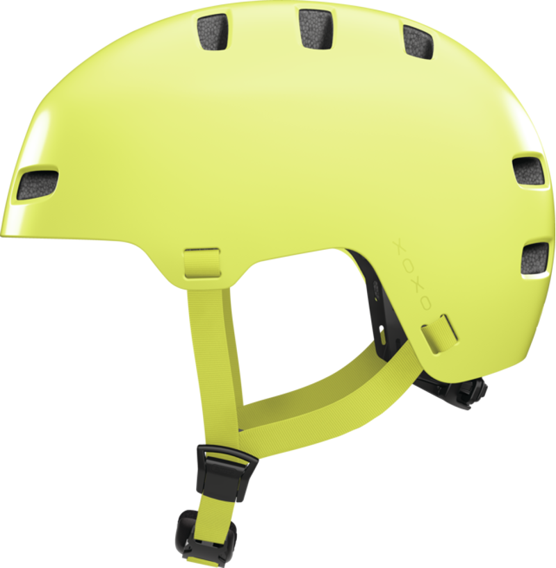 Abus XOXO Urban Skater-Look Helmet in Mono Yellow
