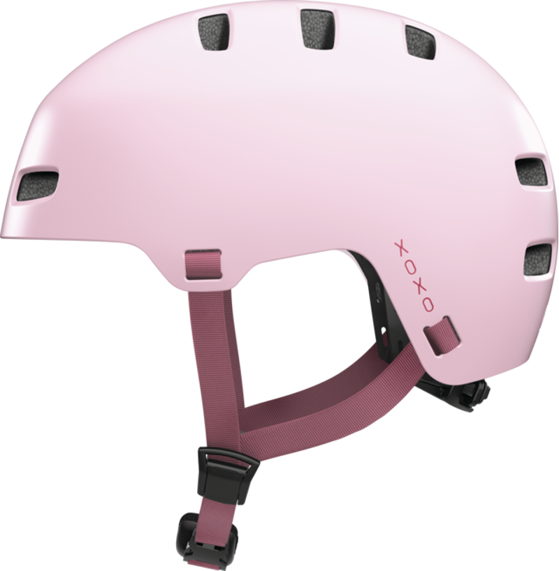 Abus XOXO Urban Skater-Look Helmet in Strawberry Rose