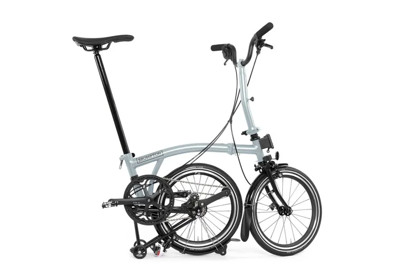 Brompton P Line 4 Speed Mid Handlebar 2025 Folding Bike in Lunar Ice-1