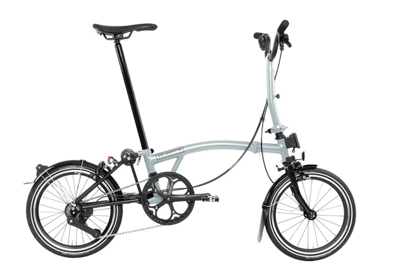 Brompton P Line 4 Speed Mid Handlebar 2025 Folding Bike in Lunar Ice