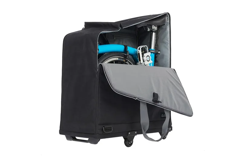 Brompton Padded Travel Bag with Rollers Black-1