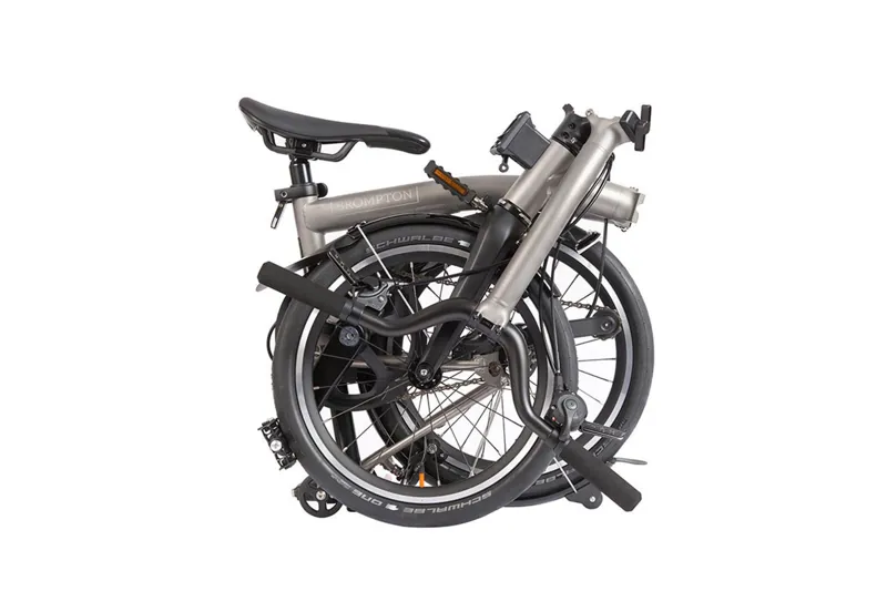 Brompton T Line 4 Speed Mid Handlebar Folding Bike in Blasted Titanium-1