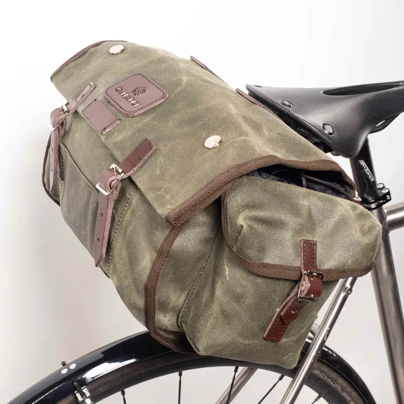 Carradice Field Green Barley Saddle Bag 9L and Bagman Support Sport-4