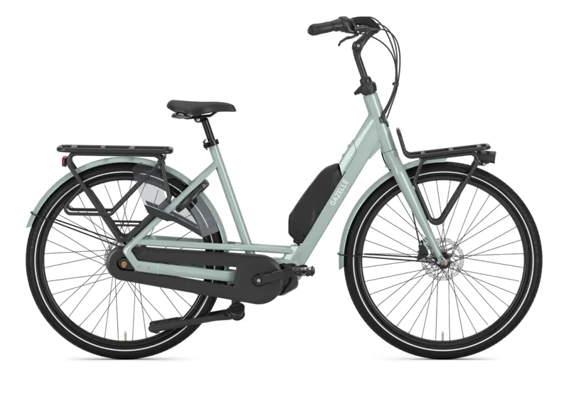 Gazelle Bloom C7 HMS 2025 630Wh Low-Step Electric Hybrid Bike in Light Olive