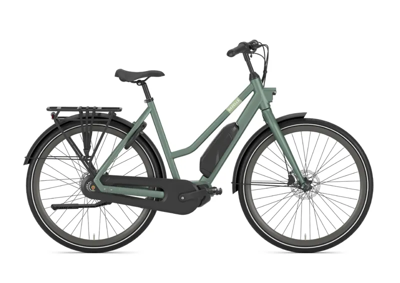 Gazelle Esprit C7 HMS 2024 418Wh Low-Step Electric Hybrid Bike in Moss Green