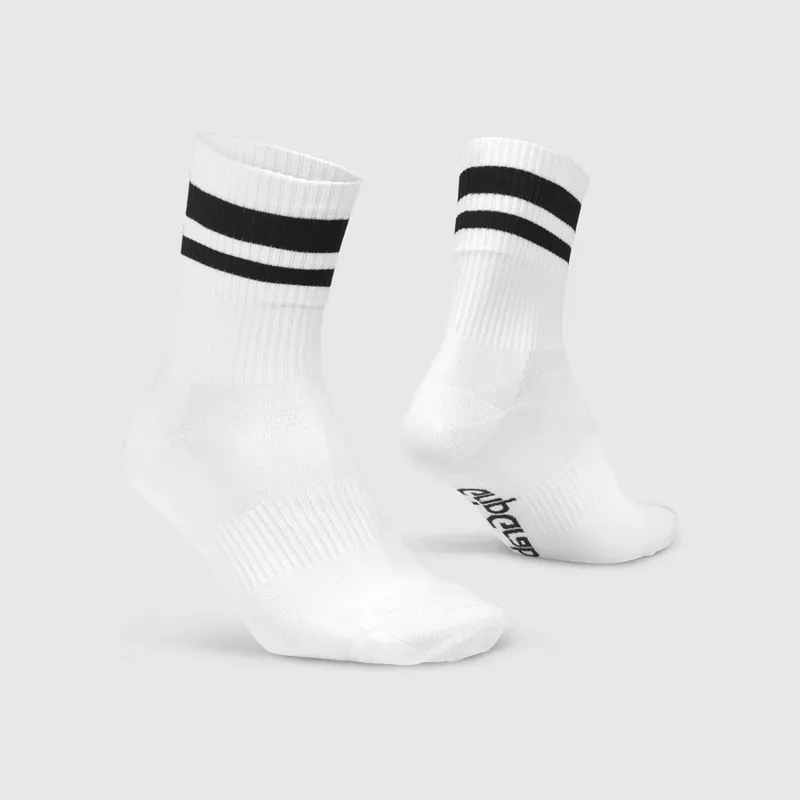 Gripgrab Original Stripes Crew Summer Socks in White