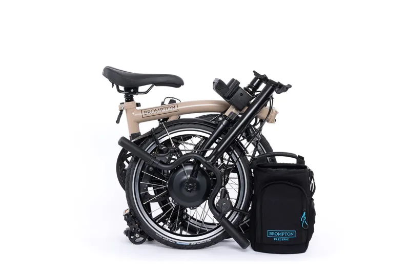 Brompton Electric C Line 4 Speed 2025 Folding Bike In Dune Sand-1