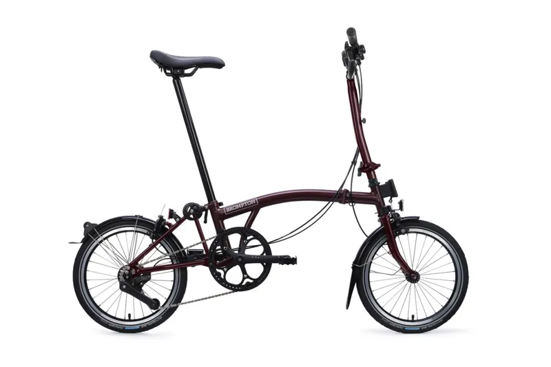 Brompton C Line 4 Speed High Handlebar 2026 Folding Bike in Red Plum