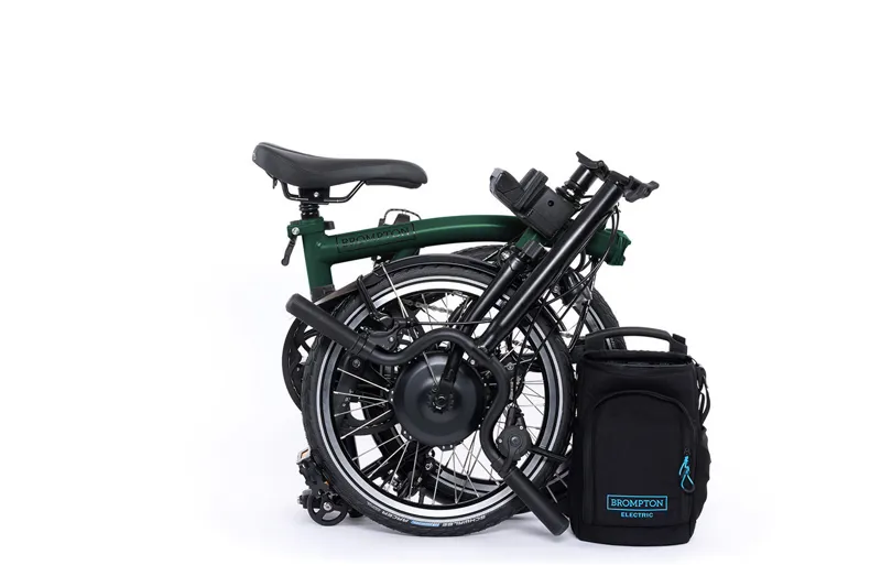 Brompton Electric C Line 4 Speed 2025 Folding Bike in Racing Green-2