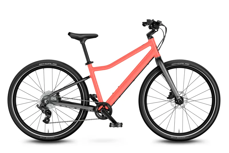 Woom Explore 5 Kids Bike in Neon Coral