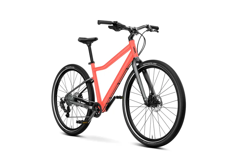 Woom Explore 6 Kids Bike in Neon Coral-1