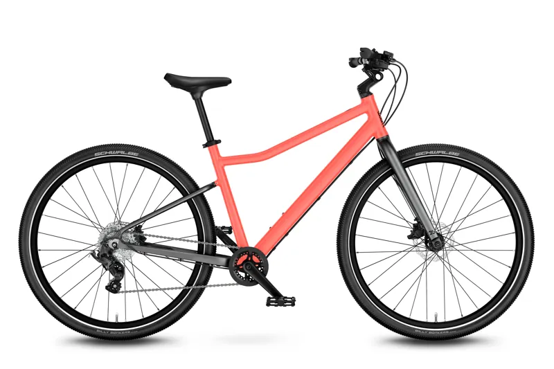 Woom Explore 6 Kids Bike in Neon Coral