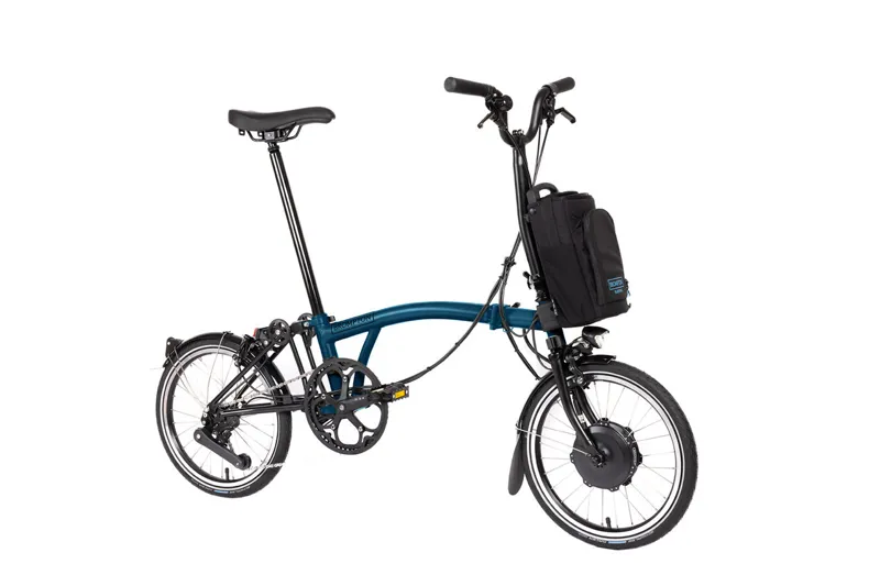 Brompton Electric C Line 4 Speed 2025 Folding Bike in Ocean Blue-1
