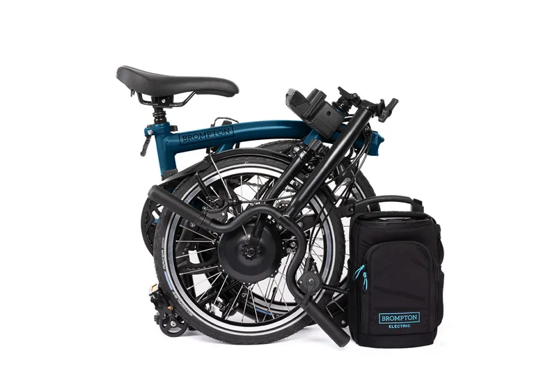 Brompton Electric C Line 4 Speed 2025 Folding Bike in Ocean Blue-3