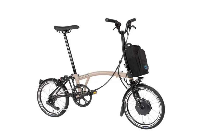 Brompton Electric C Line 4 Speed 2025 Folding Bike In Dune Sand-3