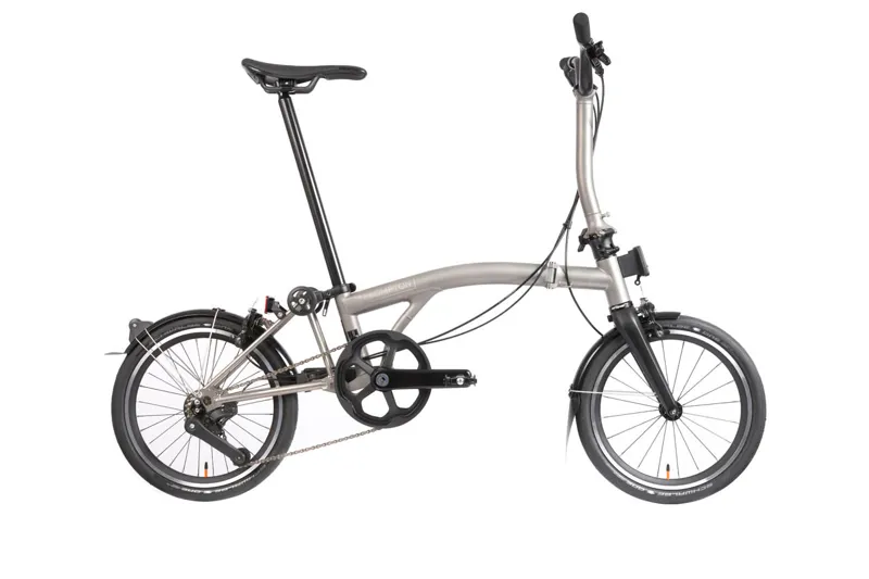 Brompton T Line 12 Speed Mid Handlebar 2026 Folding Bike in Blasted Ti