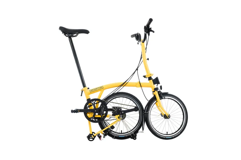 Brompton C Line 12 Speed 2025 Folding Bike In Bumblebee Yellow-2