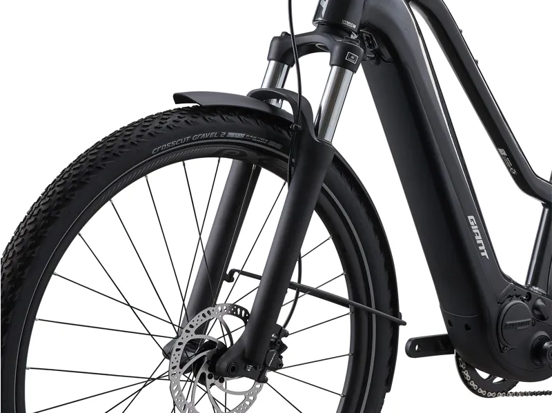 Giant Explore E+ 2 Low Step Electric Hybrid Bike In Gloss Gunmetal Black-2